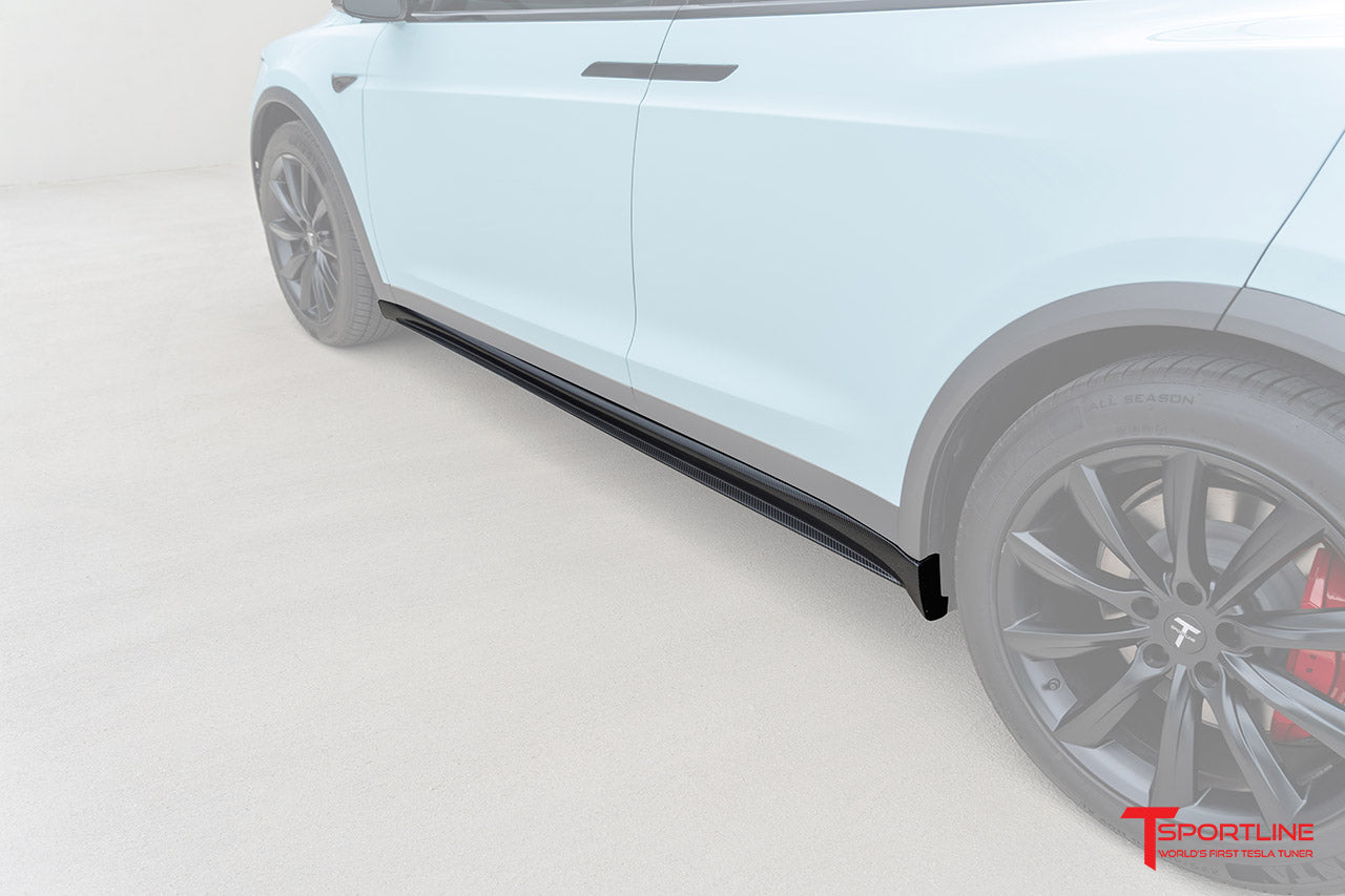 Tesla Model X Long Range & Plaid Carbon Fiber Side Skirts (2021 - Present)