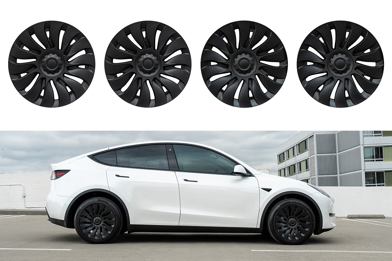 TSY14d Tesla Model Y Max Range Directional Aero Wheel Cover Set for 19" Factory Tesla Wheel