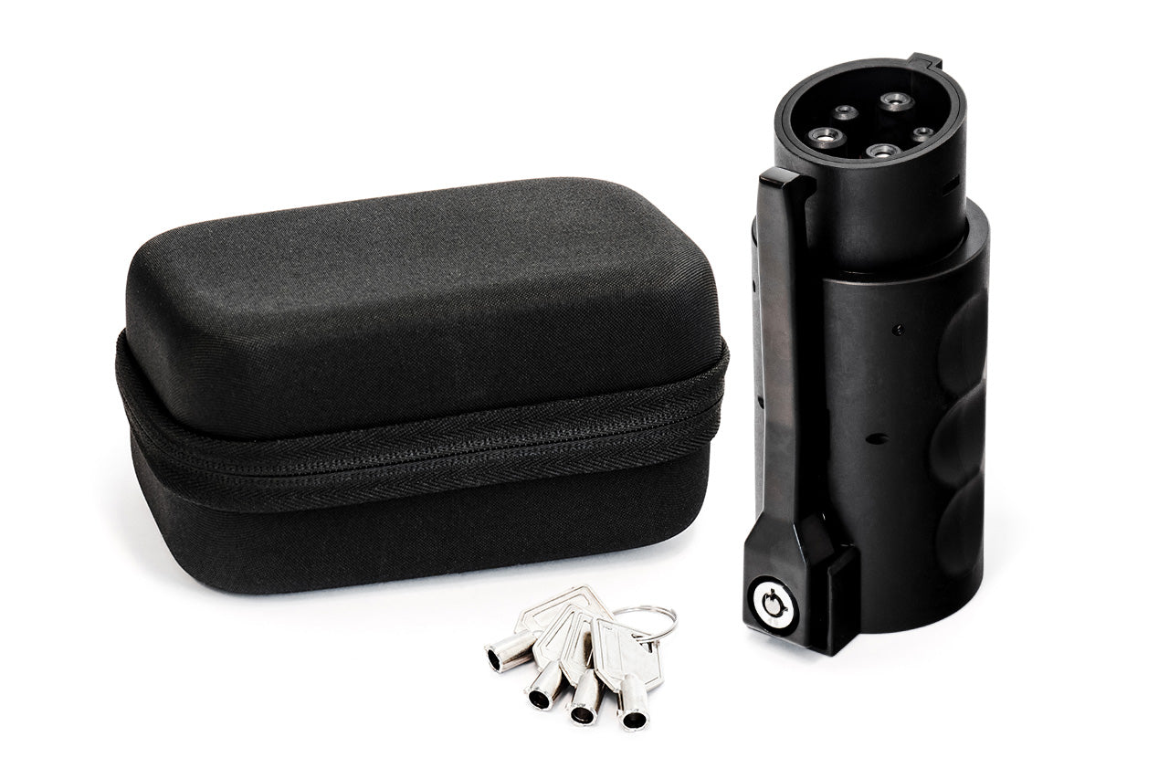 Tesla NACS to SAE J1772 Locking EV Charger Adapter & Case - Supports 80A / 240 VAC Level 2 Charging