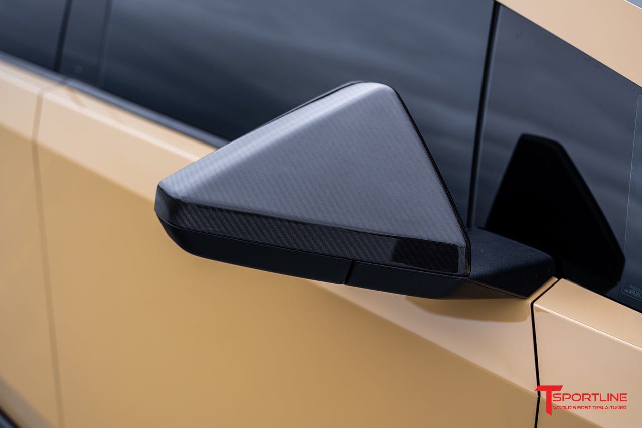 Tesla Cybertruck Precision Carbon Fiber Side Mirror Caps (Set of 2 Covers)