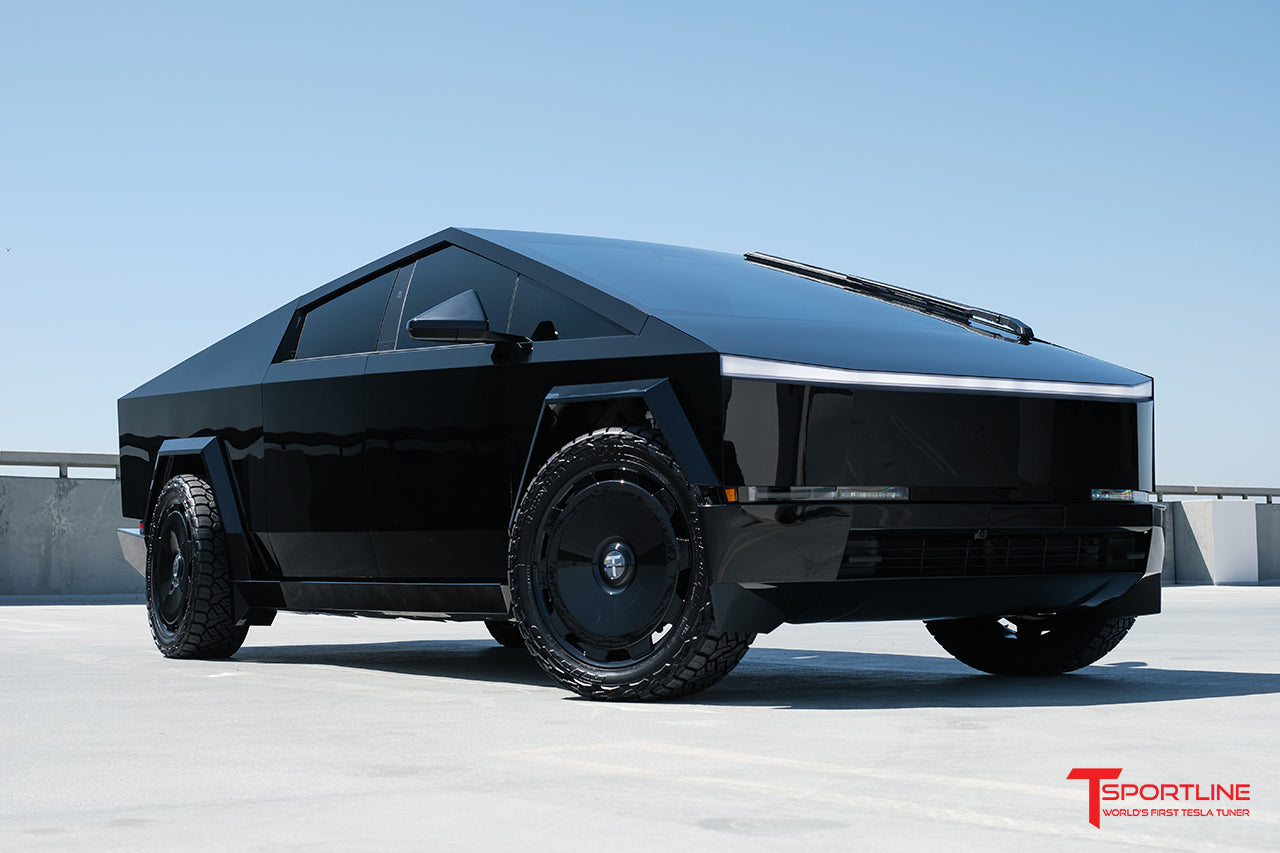 TCM 24" Tesla Cybertruck Flow Forged Monoblock Tesla Wheel and Tire Package (Set of 4)