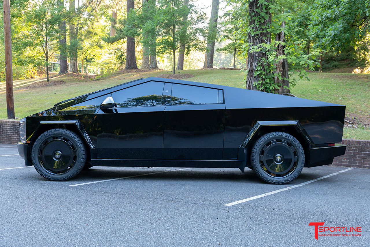 TCM 24" Tesla Cybertruck Flow Forged Monoblock Tesla Wheel and Tire Package (Set of 4)