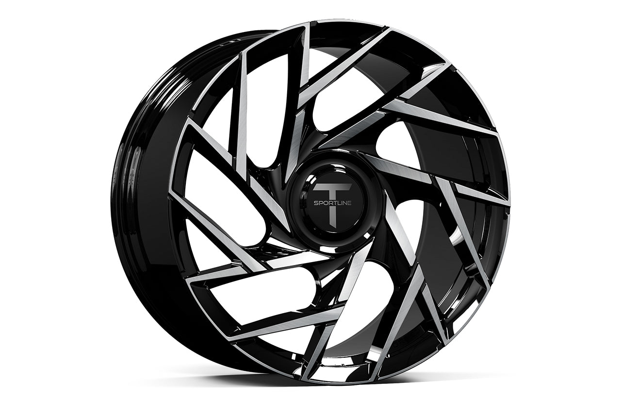 TS117D 21" Superwide Tesla Model S Plaid & Long Range Fully Forged Lightweight Tesla Wheels and Tire Packages