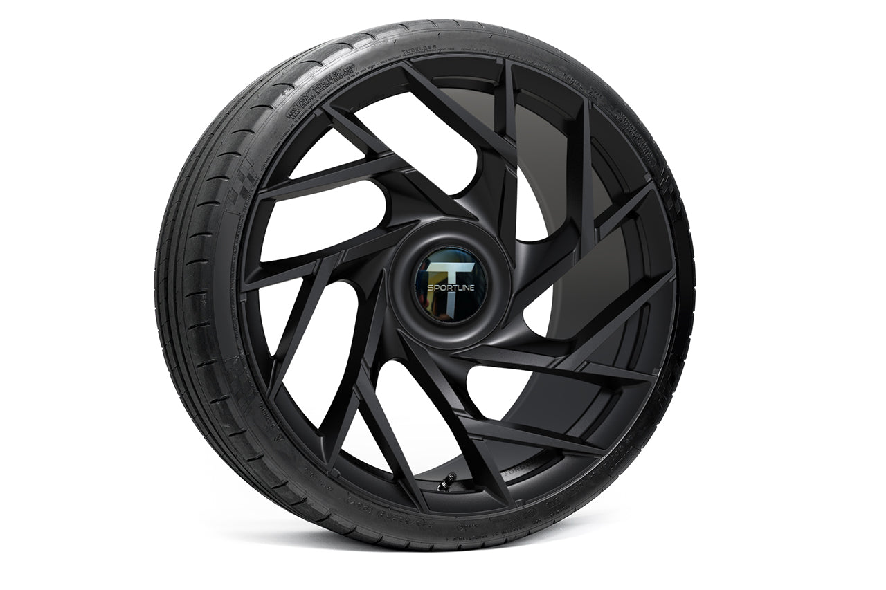 TS117D 21" Superwide Tesla Model S Plaid & Long Range Fully Forged Lightweight Tesla Wheels and Tire Packages