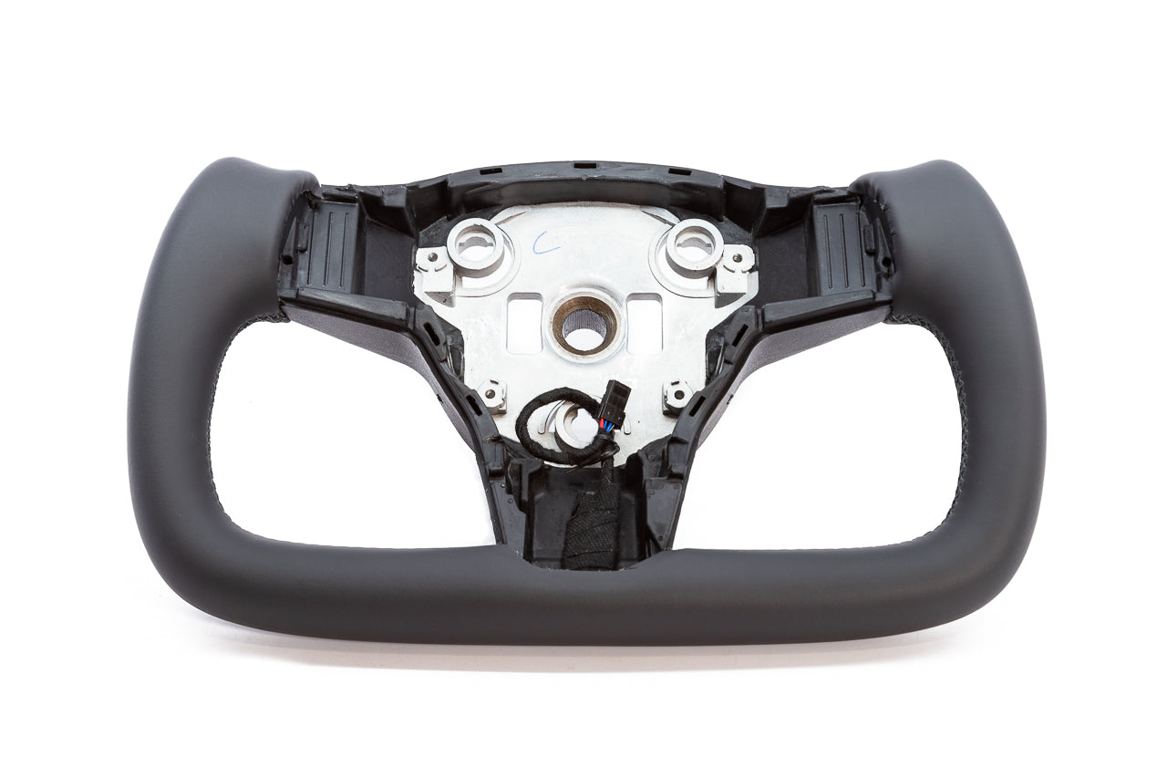 Tesla Model 3 / Y Premium Yoke Steering Wheel with Carbon Fiber or Stitched Leather & Heated Grips
