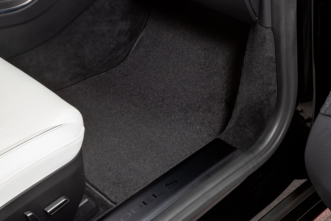 Tesla Model S Plaid & Long Range Precision Fit Customizable Premium 28oz Carpet Floor & Cargo Mats, 2021-Present