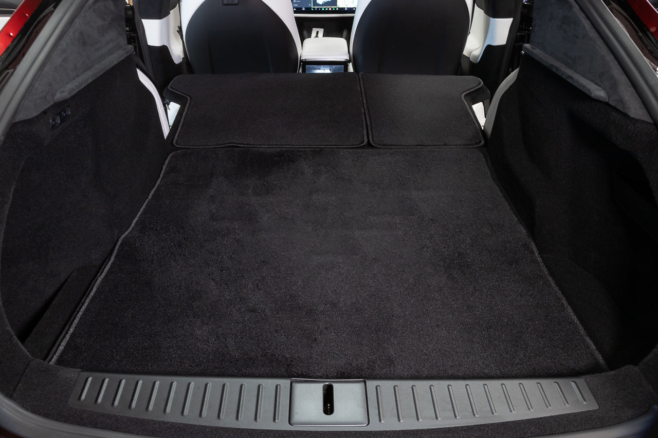 Tesla Model S Plaid & Long Range Precision Fit Customizable Premium 28oz Carpet Floor & Cargo Mats, 2021-Present