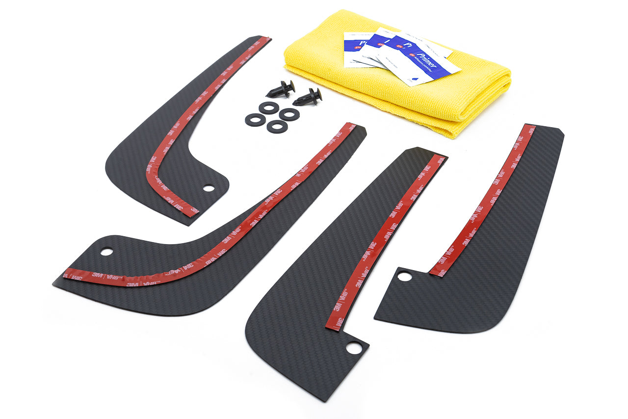 Tesla Model S Carbon Fiber Mud Flaps (Set of 4) - Updated Design
