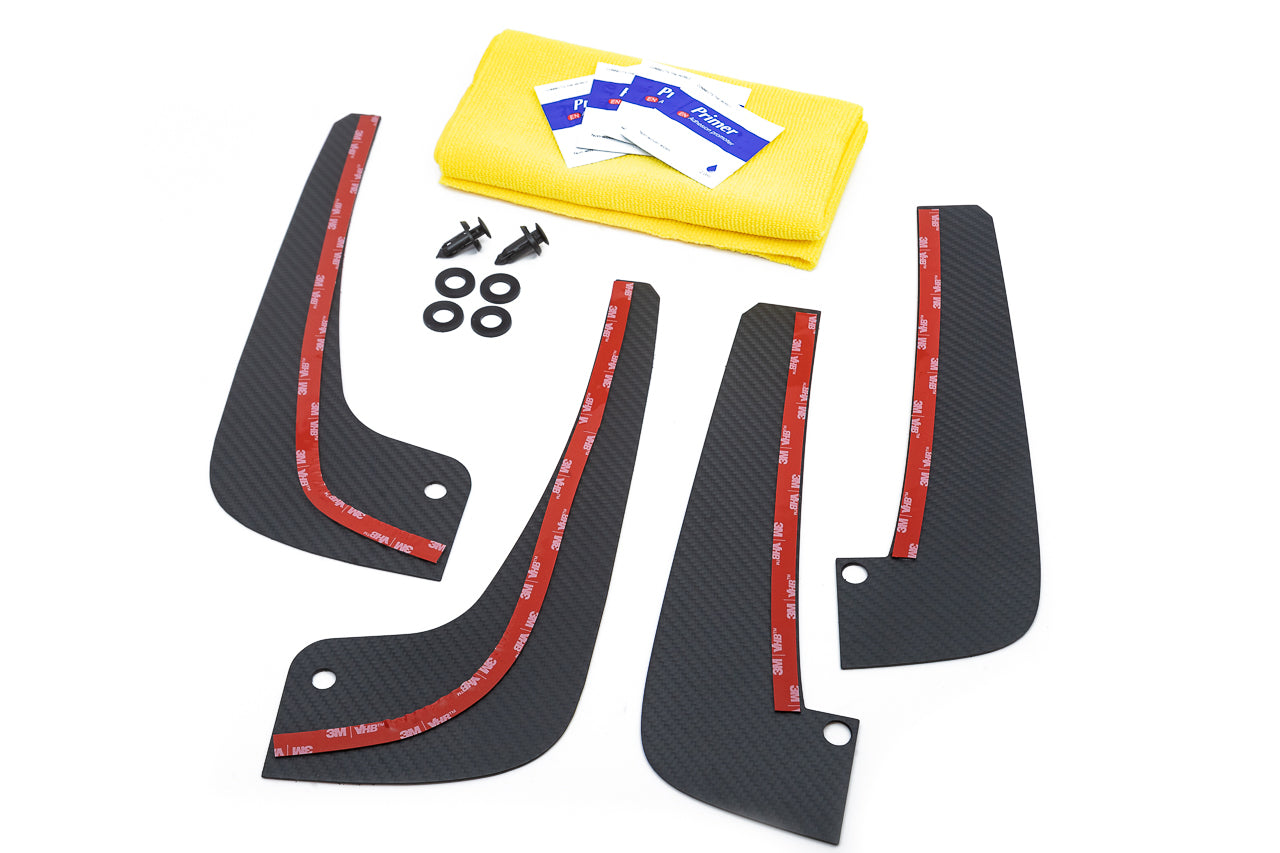 Tesla Model S Carbon Fiber Mud Flaps (Set of 4) - Updated Design