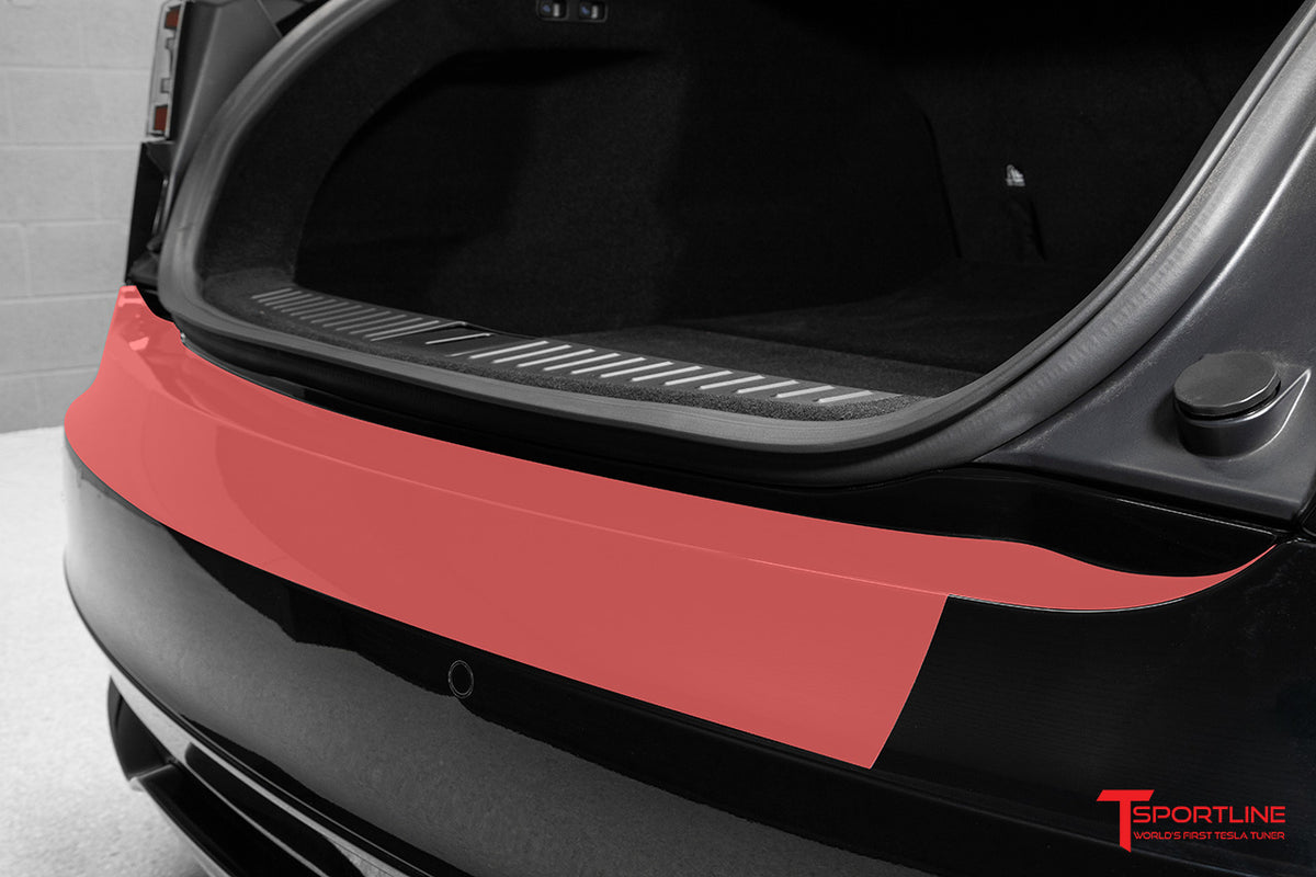 Tesla Model S Plaid &amp; Long Range DIY Paint Protection Film (PPF) Kit Rear Trunk Bumper &amp; Luggage Area
