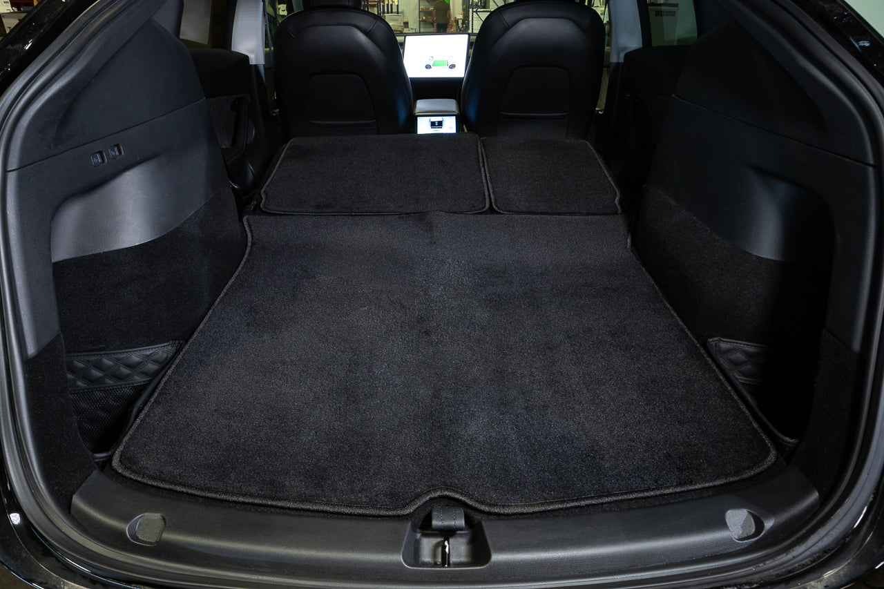 Tesla Model Y Precision Fit Customizable Premium 28oz Carpet Floor & Cargo Mats