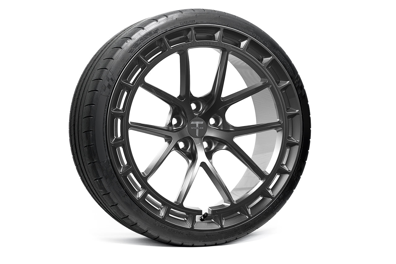 TSW115A Aero 21" Superwide Tesla Model S Plaid & Long Range Fully Forged Lightweight Tesla Wheel and Tire Package (Set of 4)