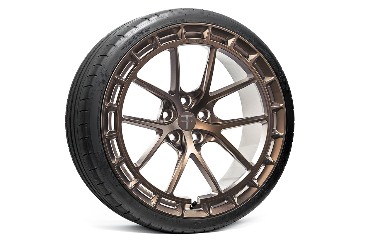 TSW115A Aero 21" Superwide Tesla Model S Plaid & Long Range Fully Forged Lightweight Tesla Wheel and Tire Package (Set of 4)