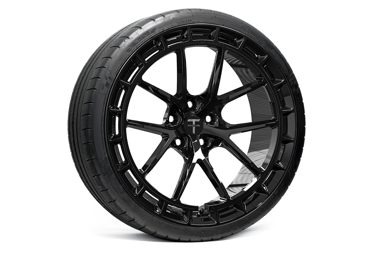 TSW115A Aero 21" Superwide Tesla Model S Plaid & Long Range Fully Forged Lightweight Tesla Wheel and Tire Package (Set of 4)
