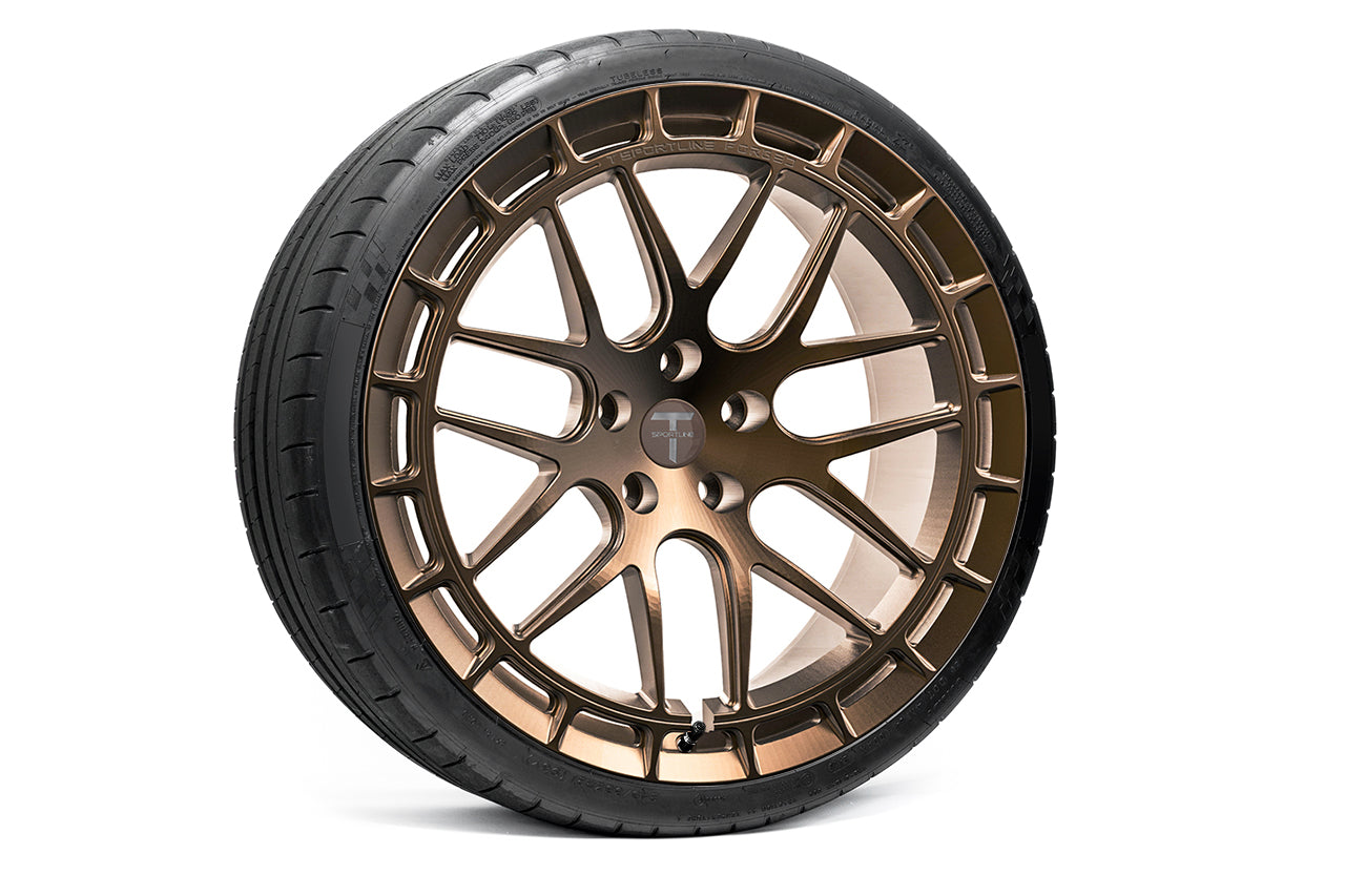TSW117A 21" Tesla Model S Plaid & Long Range Fully Forged Lightweight Tesla Wheel and Tire Package (Set of 4)