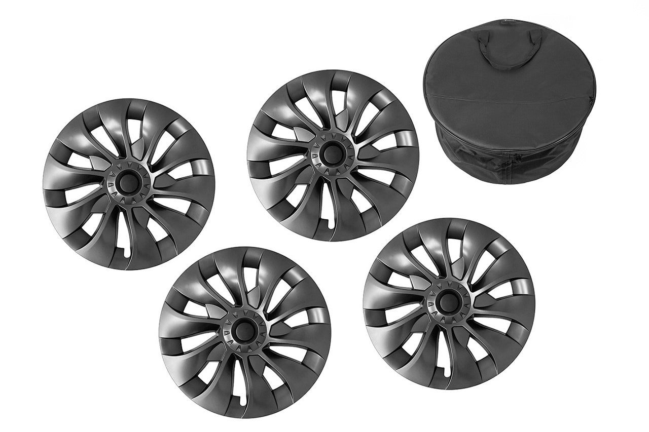 T310d Tesla Model 3 RangeMaxx Directional Uberturbine Styled Aero Wheel Cover Set for 18" Factory Tesla Wheel