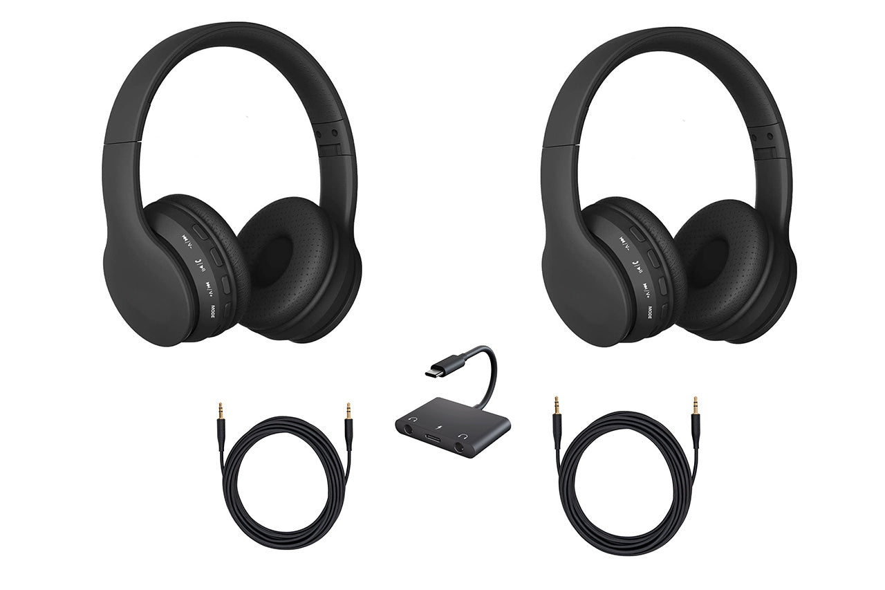 (Recommended) MSX Mega Bundle - Two Kid Earphone Sets (Wired / Wireless) & MSX USB to 2 Headset Adapter