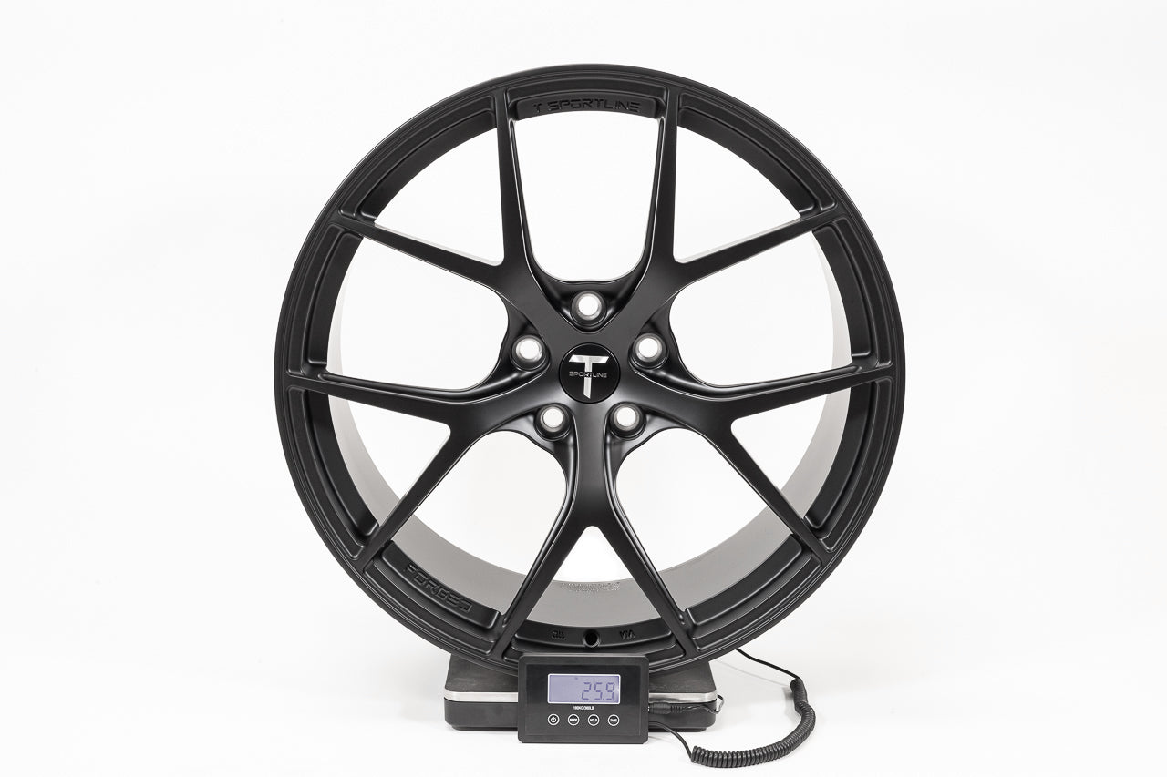 TXL115 21" Tesla Model S Plaid & Long Range Fully Forged Lightweight Tesla Wheel and Tire Package (Set of 4)