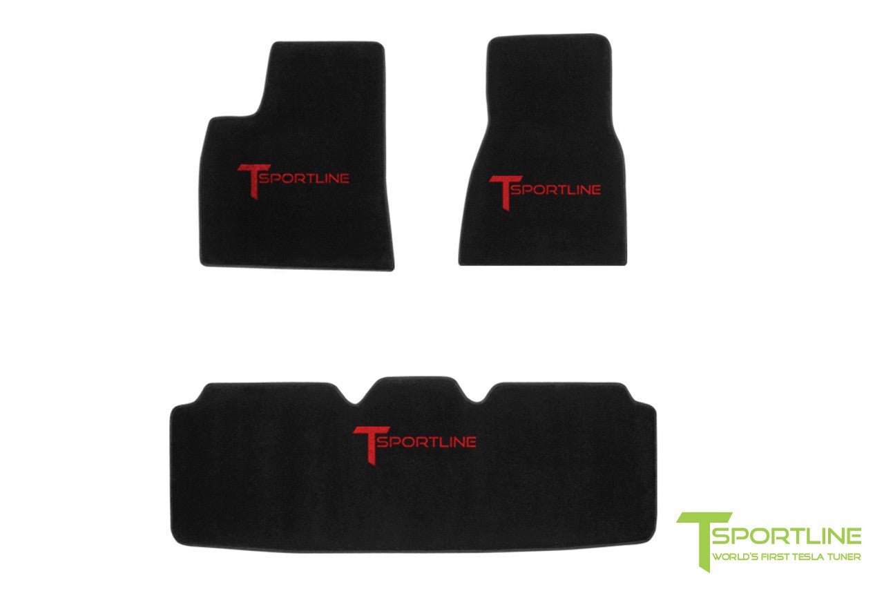 High-quality 3-Piece floor mats for Tesla Model S by T Sportline.