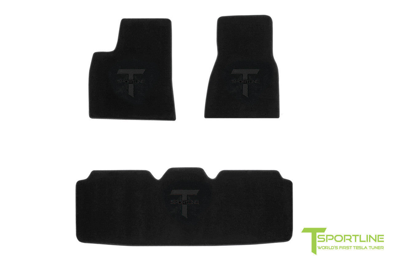 High-quality 3-Piece floor mats for Tesla Model S by T Sportline.