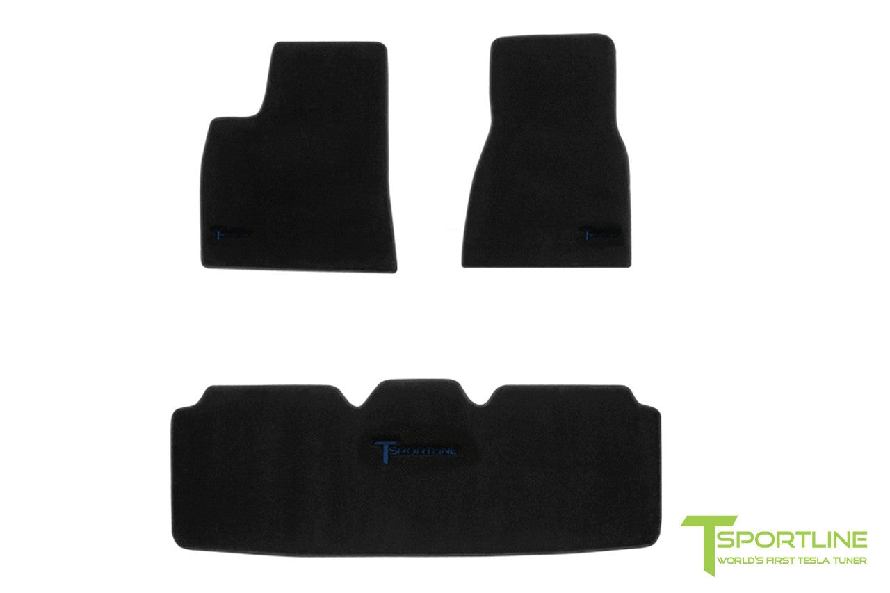 High-quality 3-Piece floor mats for Tesla Model S by T Sportline.