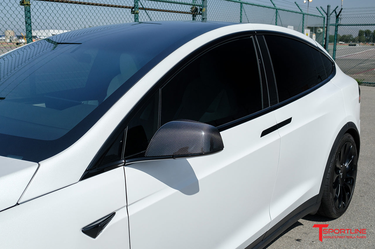 Tesla Model X Precision Carbon Fiber Side Mirror Caps (Set of 2)