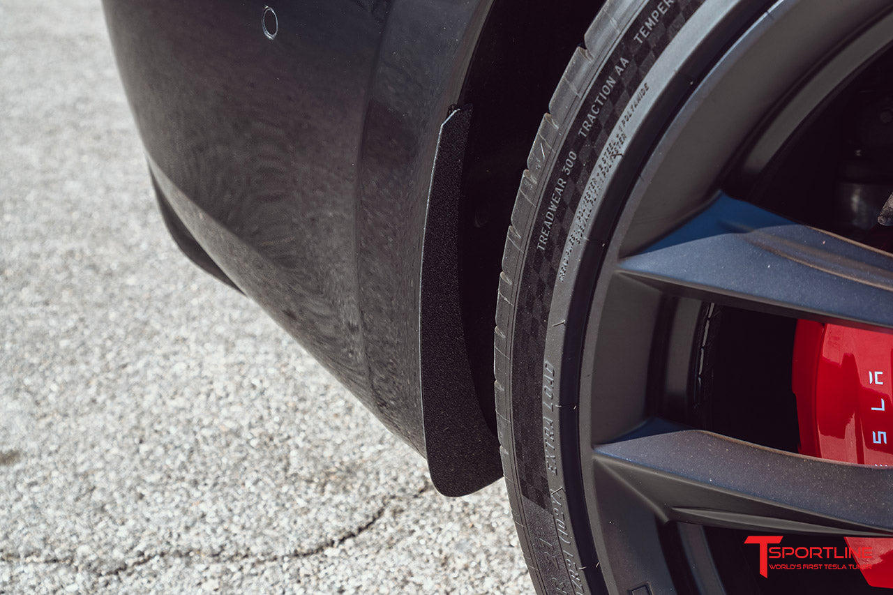 Tesla Model S Carbon Fiber Mud Flaps (Set of 4) - Updated Design