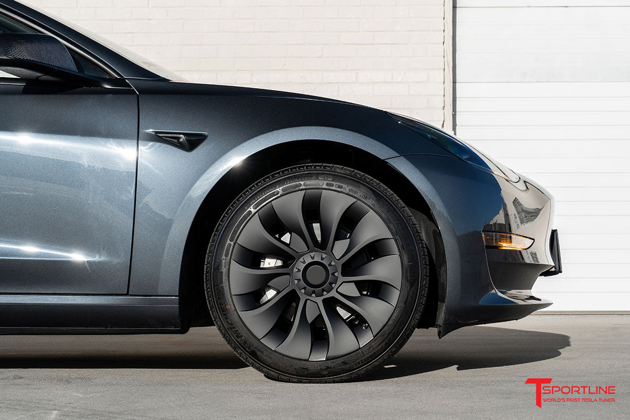 T310d Tesla Model 3 RangeMaxx Directional Uberturbine Styled Aero Wheel Cover Set for 18" Factory Tesla Wheel