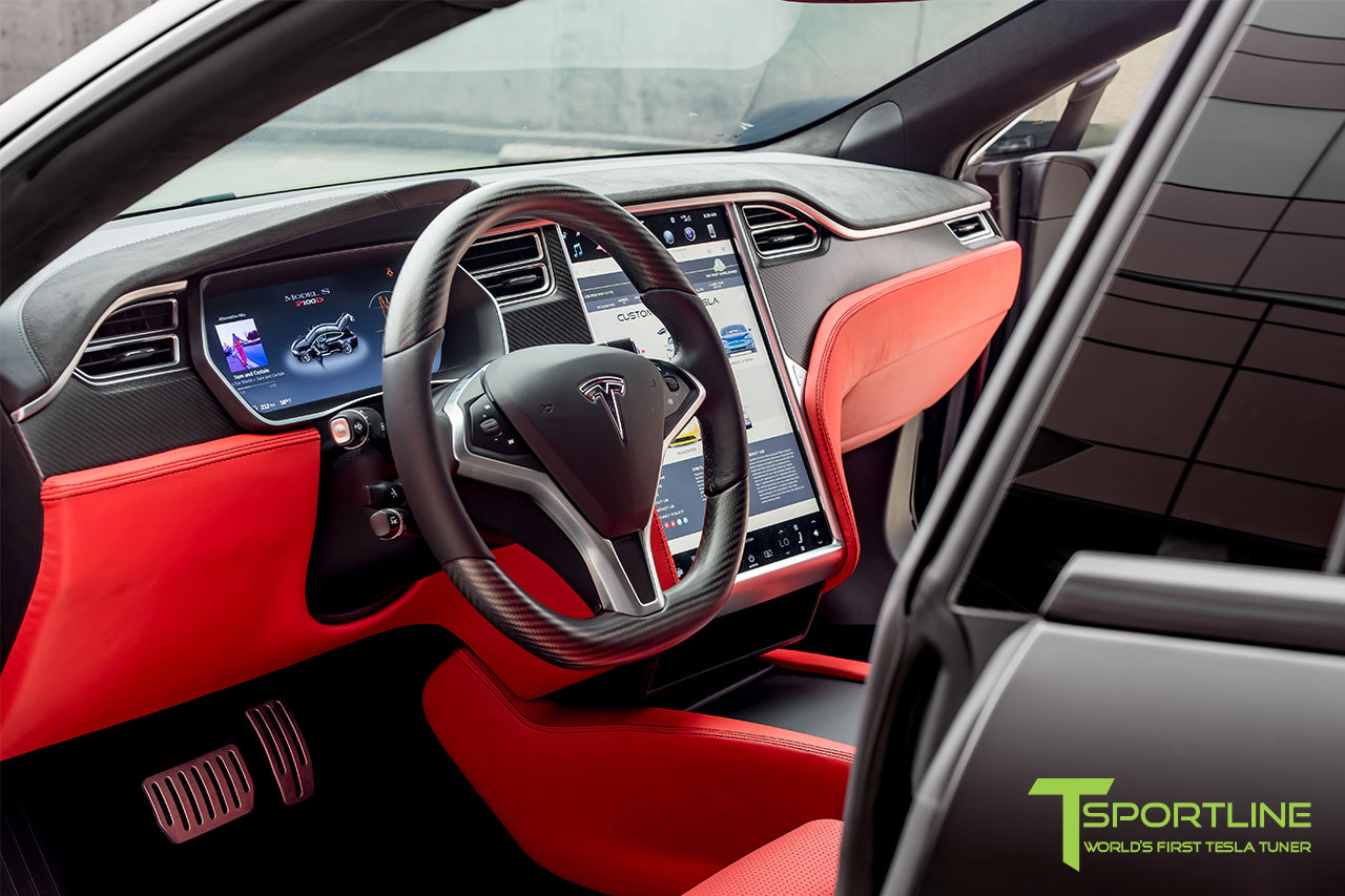 Tesla Model X Matte Carbon Fiber Steering Wheel (2016 - 2020)