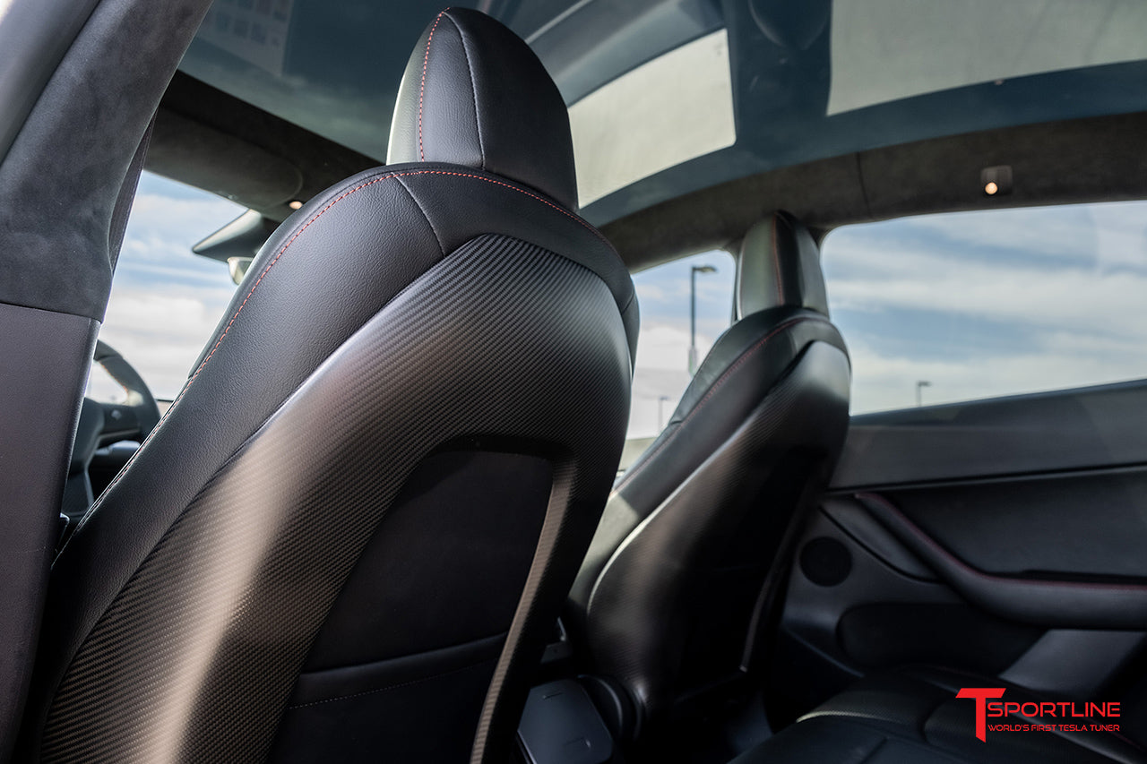 Tesla Model 3 Precision Carbon Fiber Seat Back Set (2 front seats)
