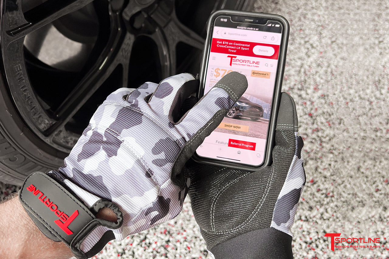 T Sportline S3XY Camo Tesla Wheel & Tire Mounting Mechanics Work Gloves