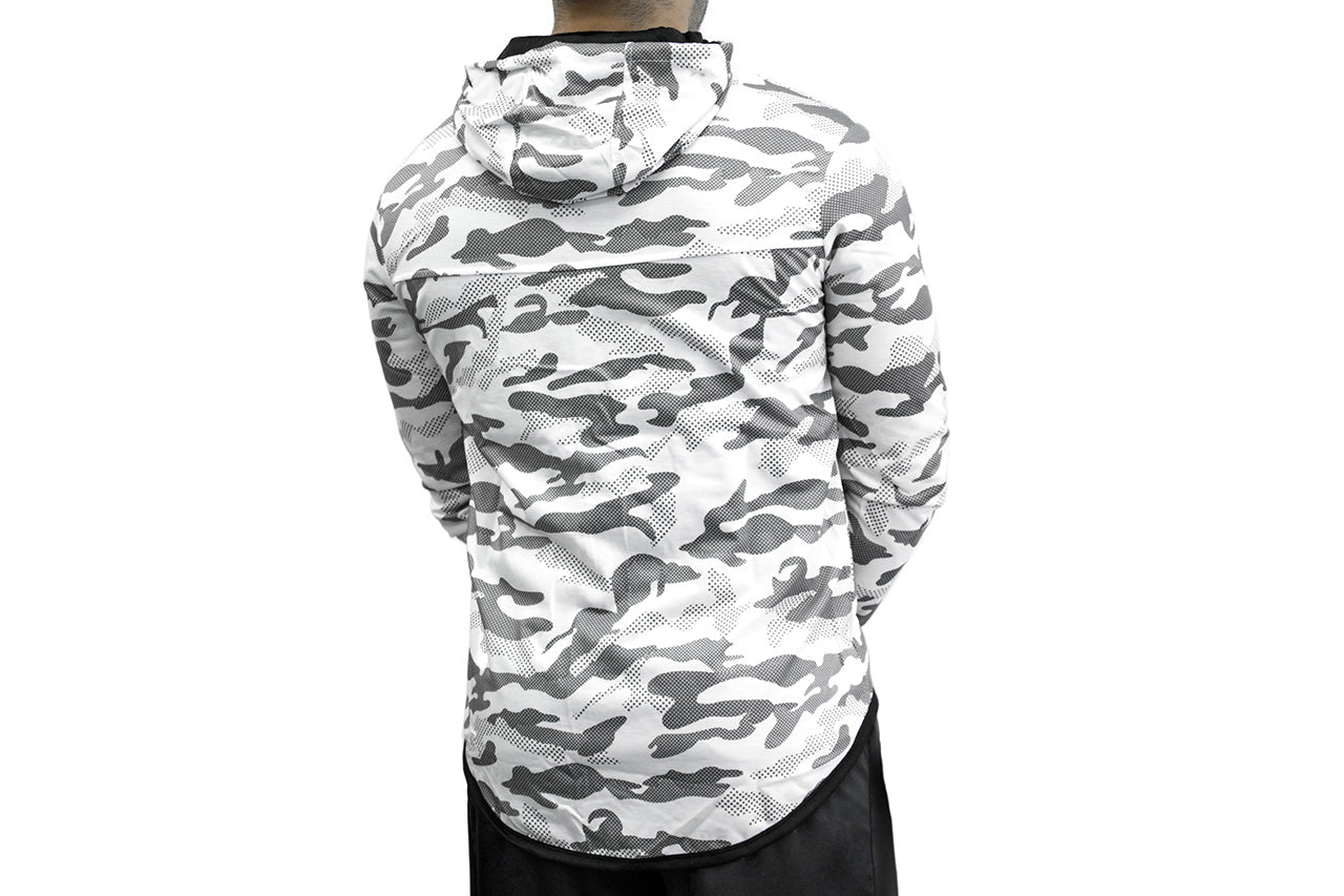 T Sportline Snow Camo Slim Fit Mesh Lite Hoodie Jacket
