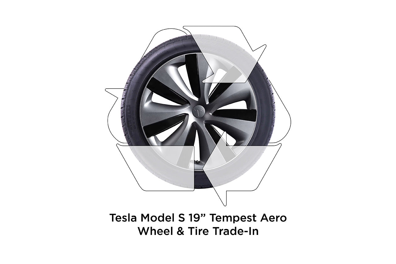 $400 REBATE! Trade-In Your Factory Tesla Model S 19" Tempest Wheel & Tire Set (click for details)