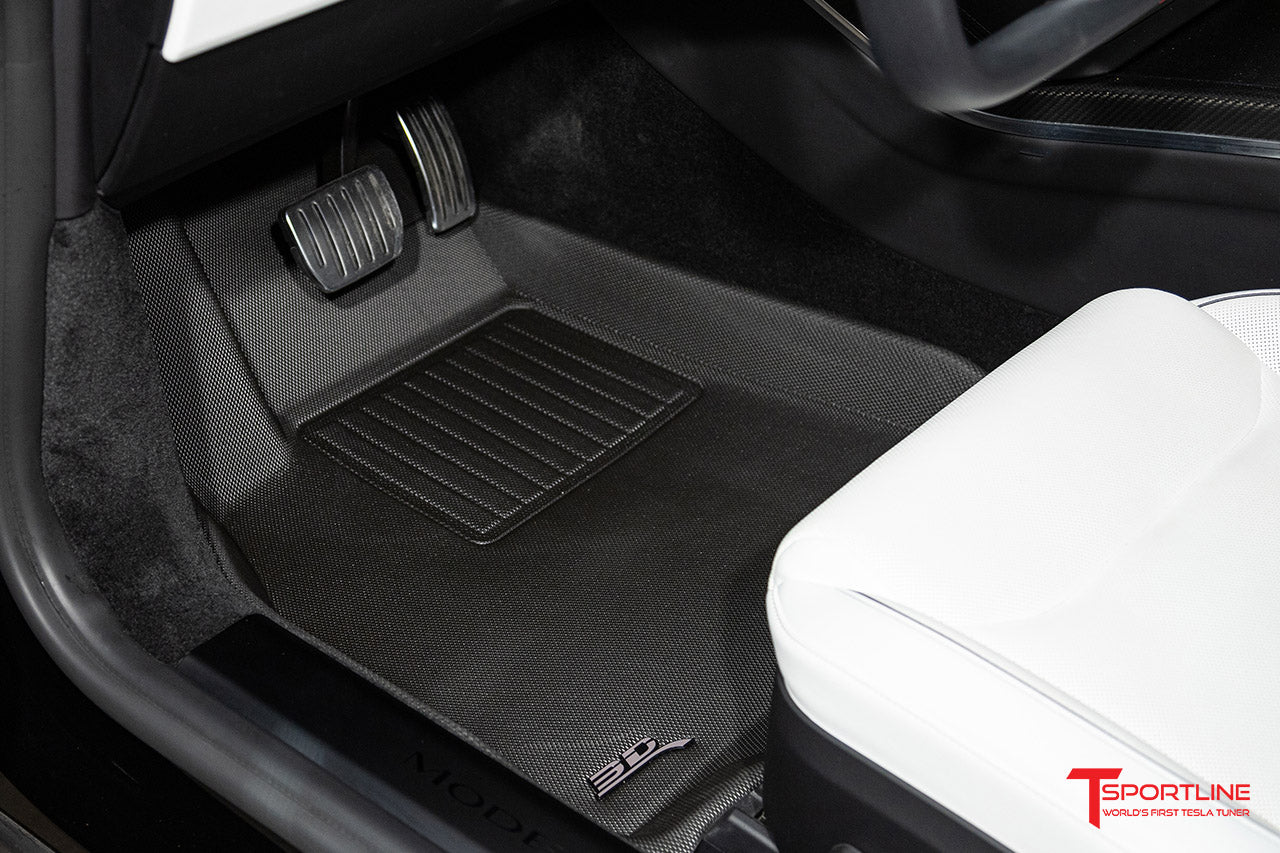 Tesla Model S 2021-Present Plaid / Long Range MAXpider 3D Kagu All-Weather Custom Fit Floor Liner Mats