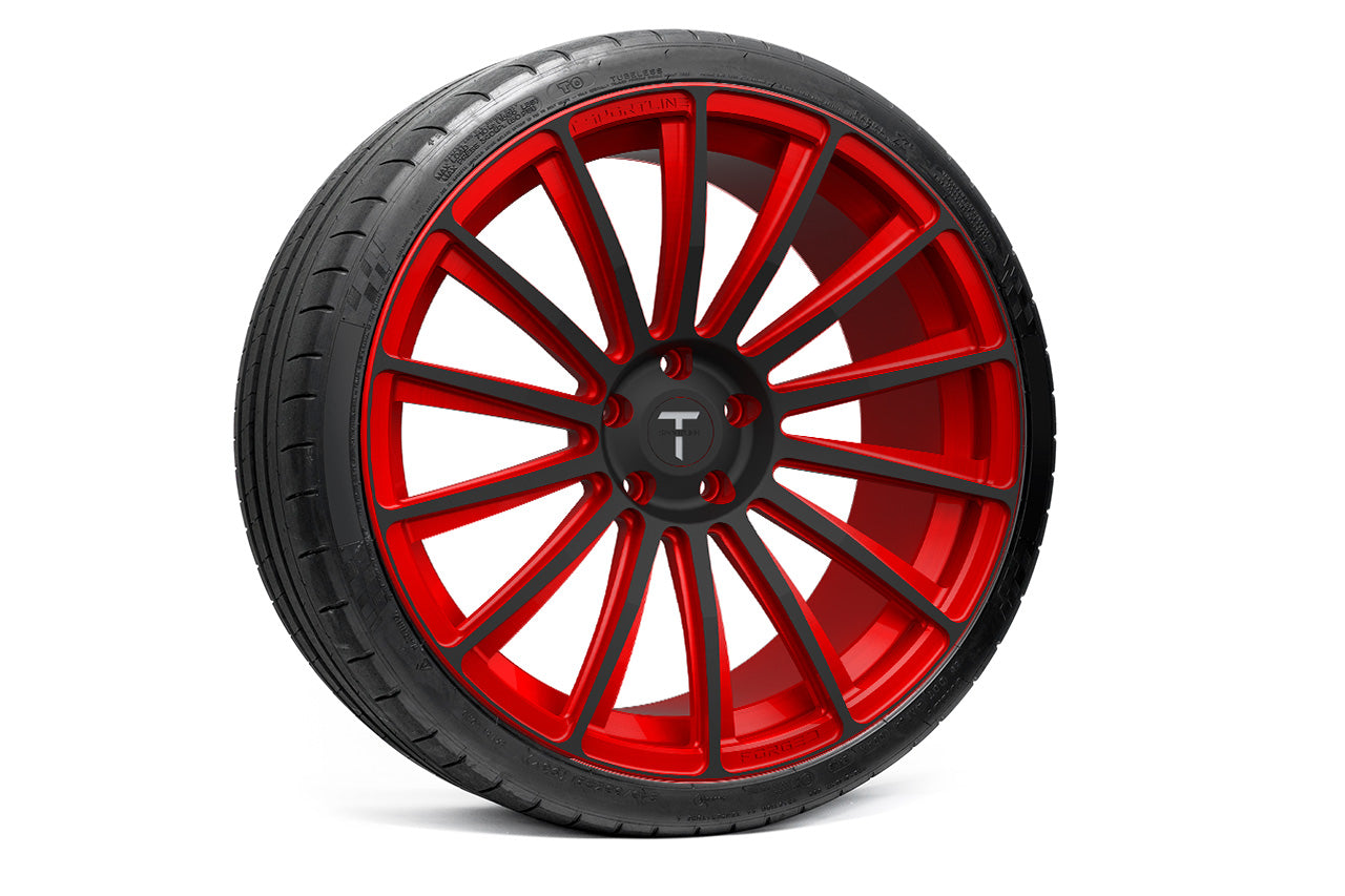 TS114 21" Tesla Model S Long Range & Plaid Wheel and Tire Package (Set of 4)