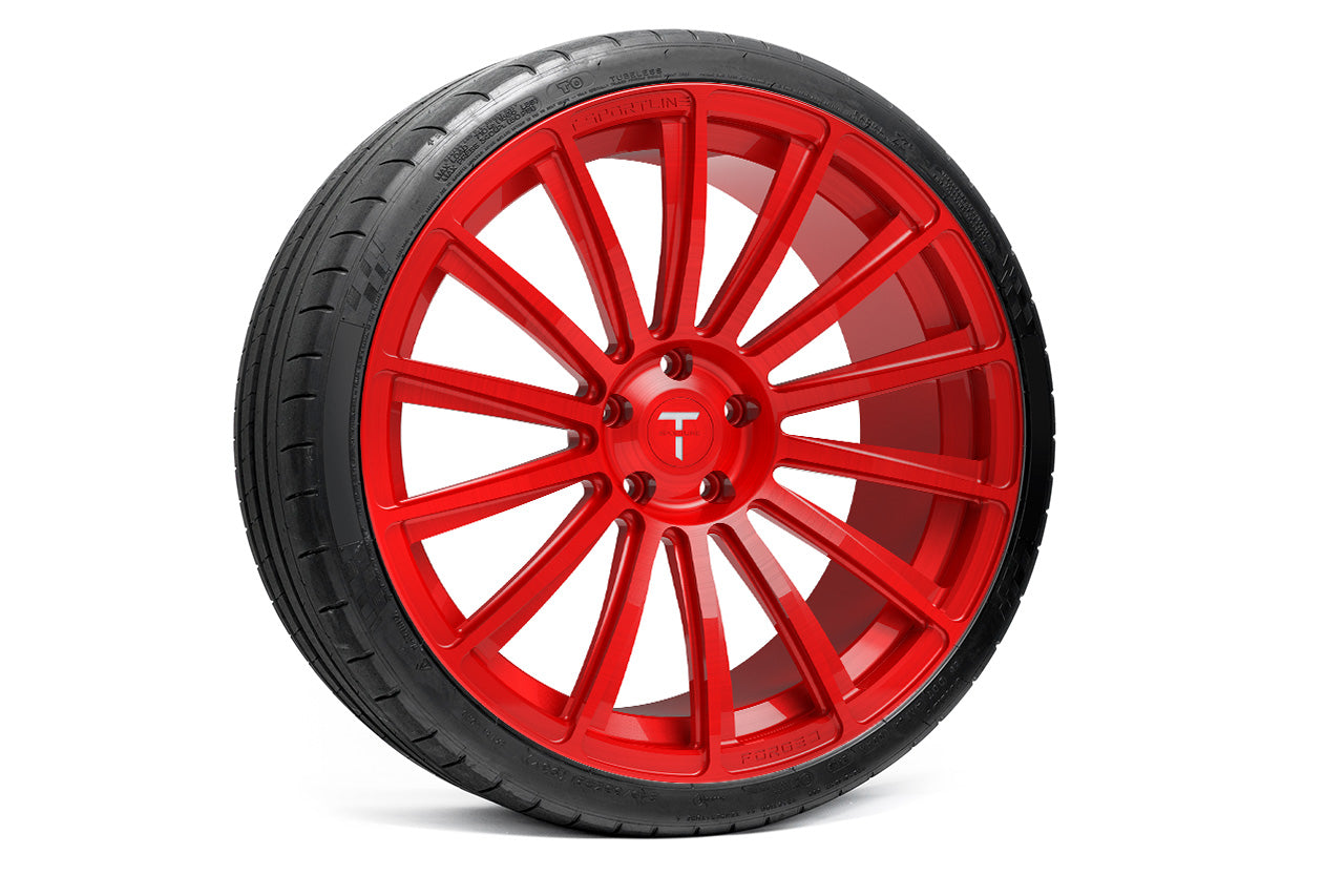 TS114 21" Tesla Model S Long Range & Plaid Wheel and Tire Package (Set of 4)