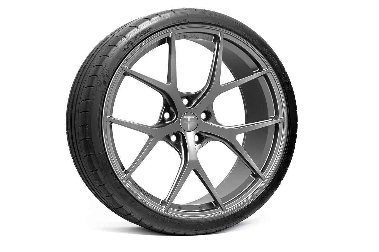TXL115 21" Tesla Model S Plaid & Long Range Fully Forged Lightweight Tesla Wheel and Tire Package (Set of 4)