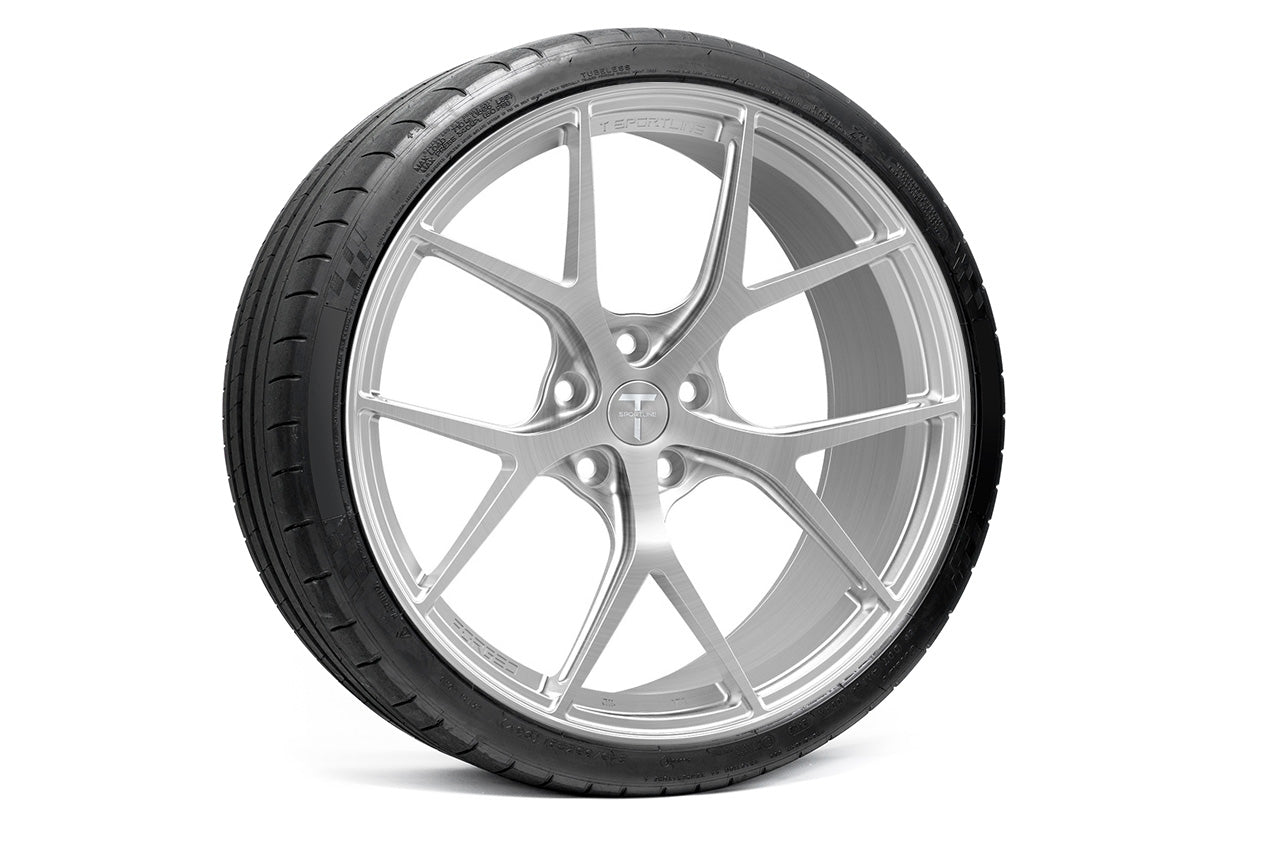 TXL115 21" Tesla Model S Plaid & Long Range Fully Forged Lightweight Tesla Wheel and Tire Package (Set of 4)
