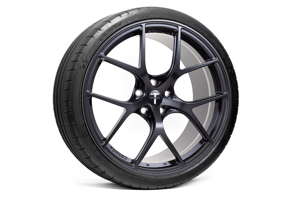 TXL115 21" Tesla Model S Plaid & Long Range Fully Forged Lightweight Tesla Wheel and Tire Package (Set of 4)