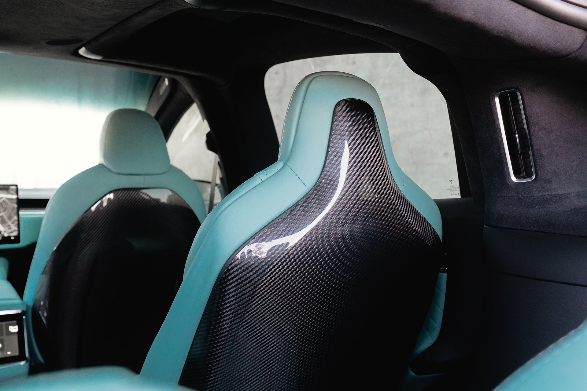 Tesla Model X Long Range & Plaid Carbon Fiber Seat Back Set (2021 - Present)