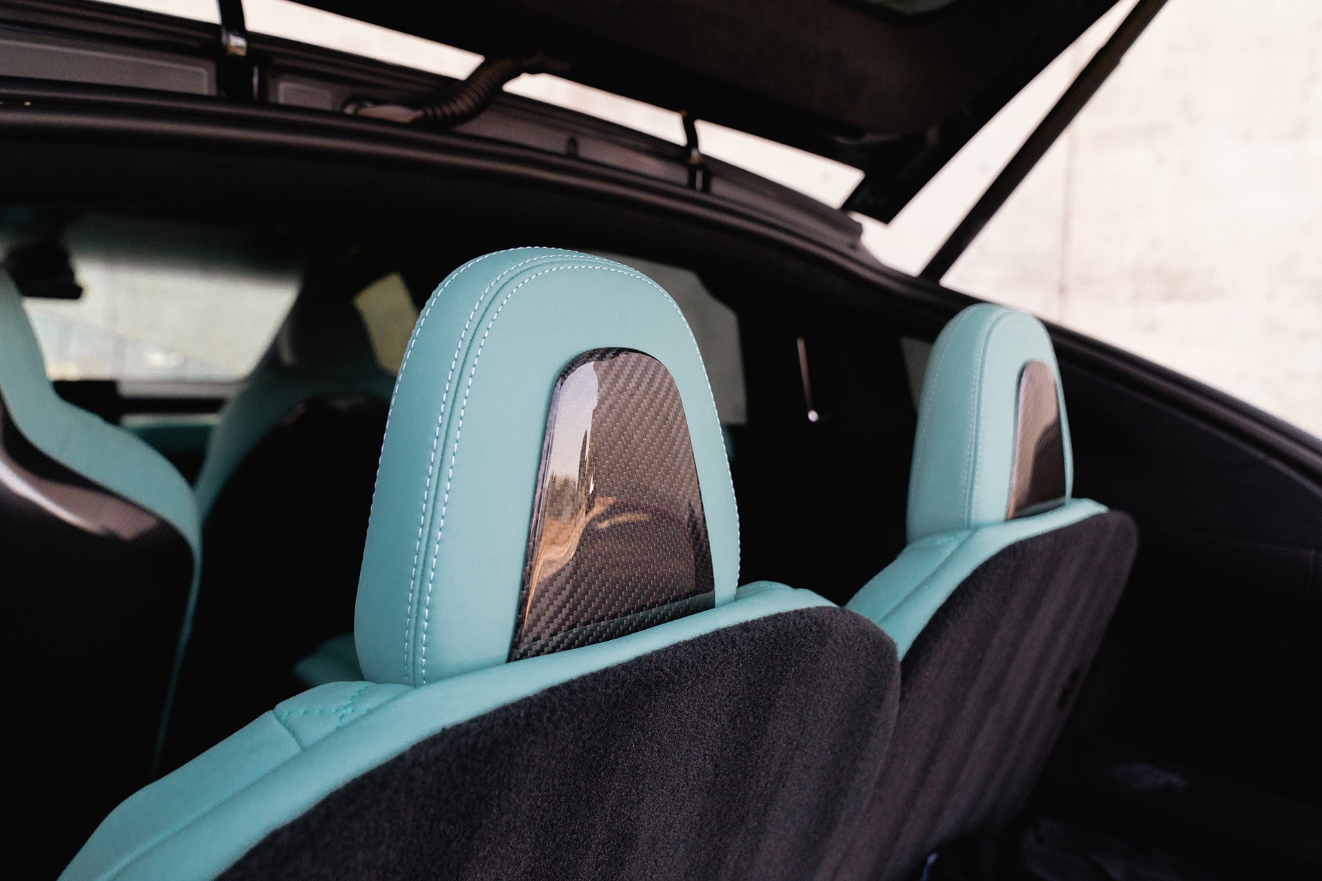 Tesla Model X Long Range & Plaid Carbon Fiber Seat Back Set (2021 - Present)