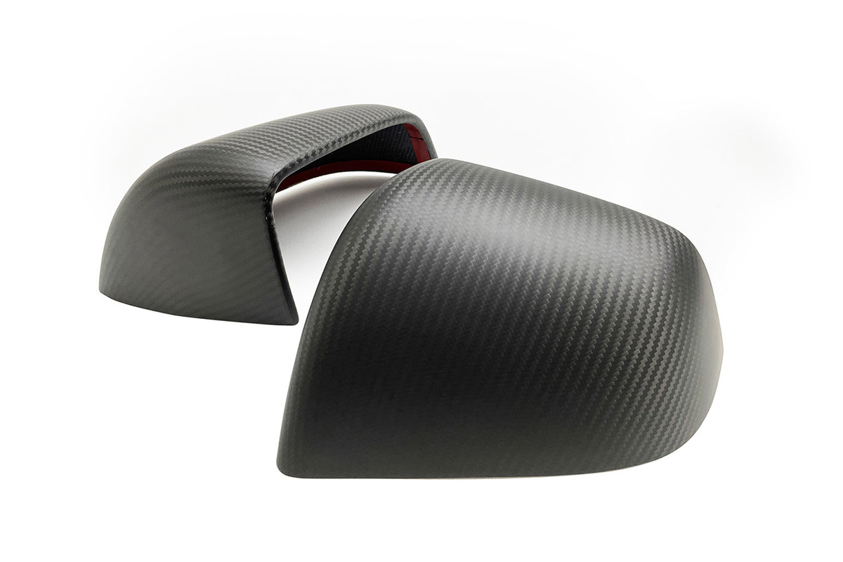 Tesla Model Y Precision Carbon Fiber Side Mirror Caps (Set of 2 Covers)