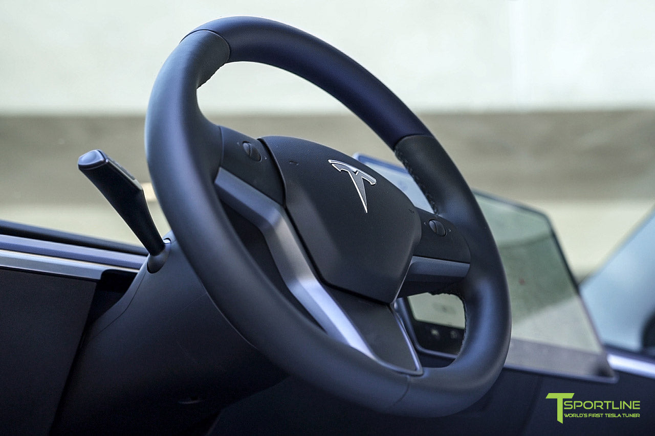 Tesla Model 3 Satin Deep Blue Metallic Interior Trim Kit (Steering Wheel + Dash Panel)