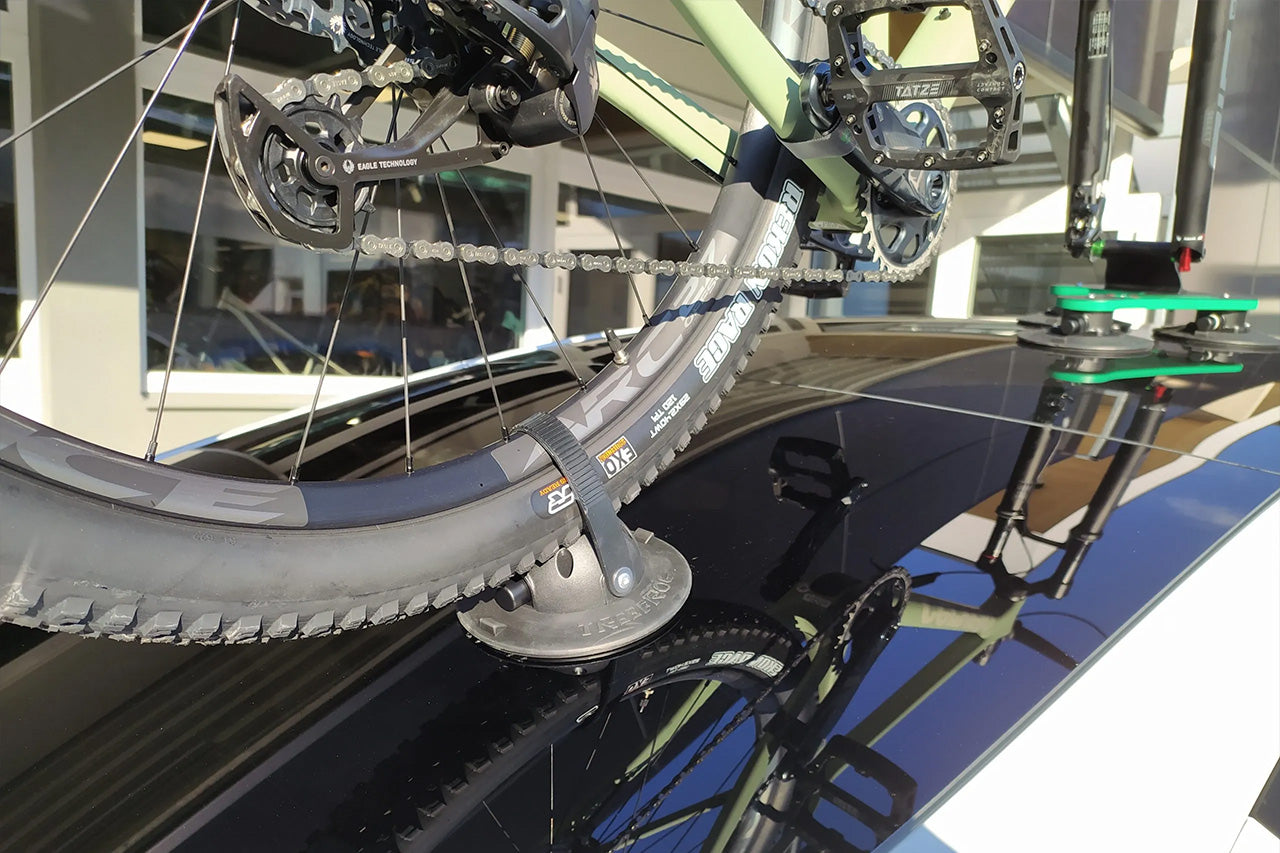 Tesla Vacuum Cup Quick Mount Roof Road & Mountain Bike Rack TreeFrog Pro Rear Wheel Holder