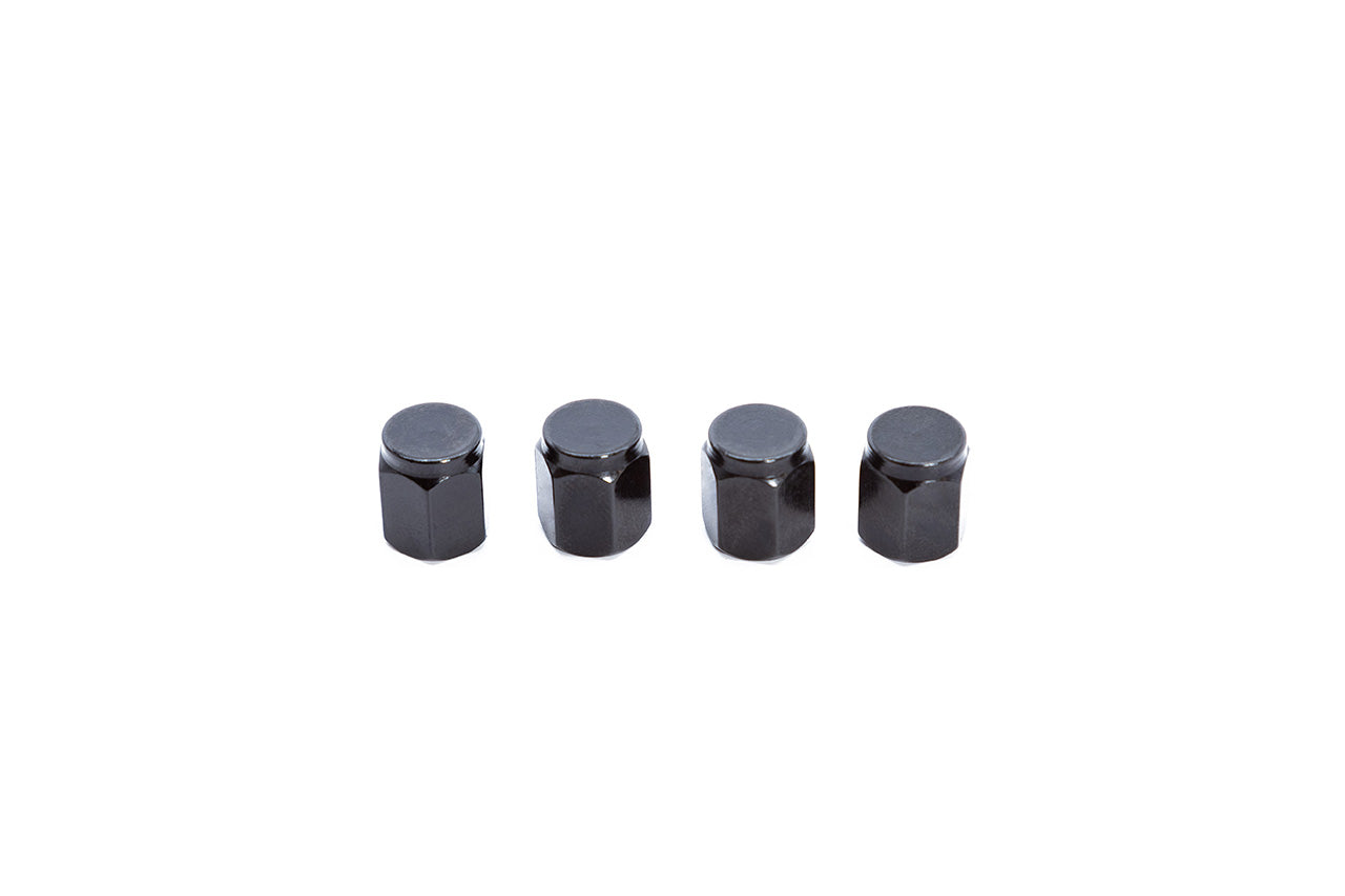 Black Anodized Aluminum Tesla Tire TPMS Air Valve Stem Caps, Set of 4