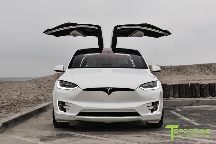 Pearl White Tesla Model X - White Interior