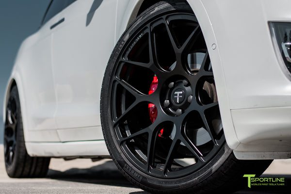 Pearl White Tesla Model X with Matte Black 22 inch MX117 Forged Wheels ...