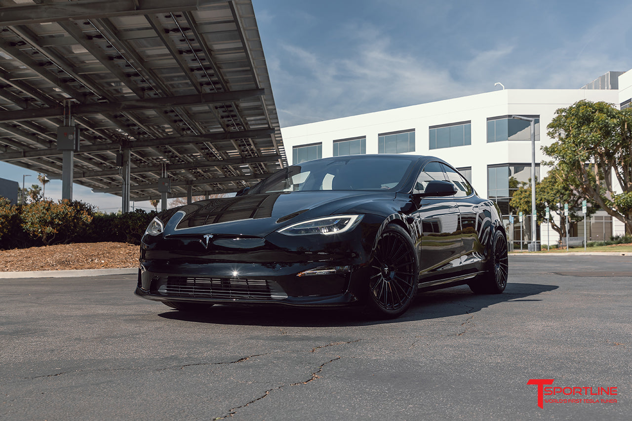 Black Tesla Model S Plaid with Aston Martin Interior