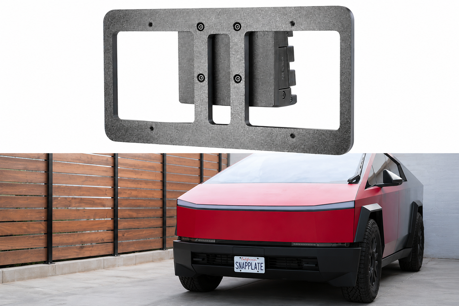 Tesla Cybertruck SnapPlate Front License Plate Holder Installation Guide