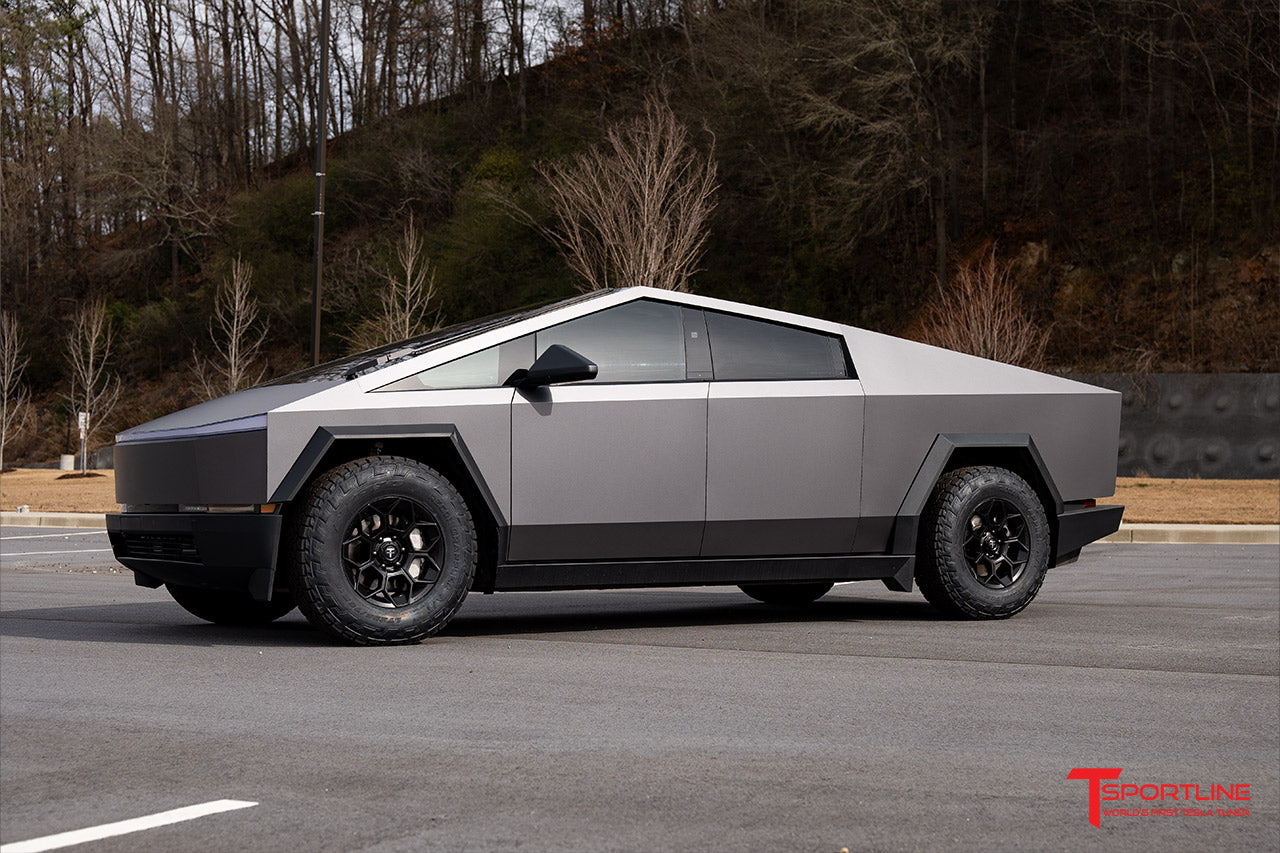 3M Matte Dark Gray Cybertruck with CT7 18" Fully Forged Wheels